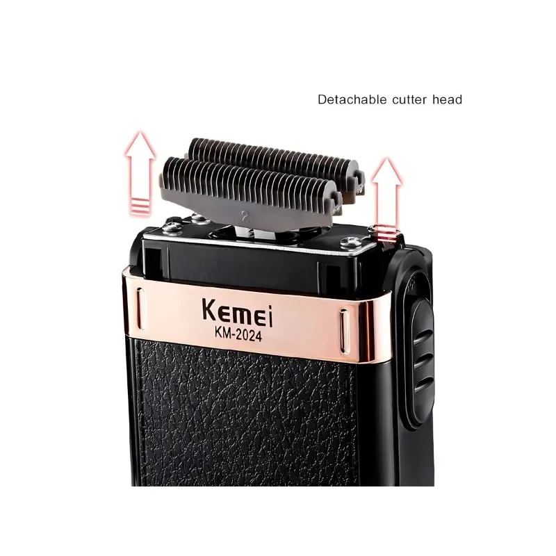 Km-2024 Afeitadora cortadora de pelo con interfaz USB negra para hombres Afeitadoras eléctricas kemei