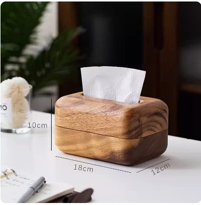 

Walnut tissue box, light luxury wooden living room coffee table, desktop pumping box, creative solid wood storage box