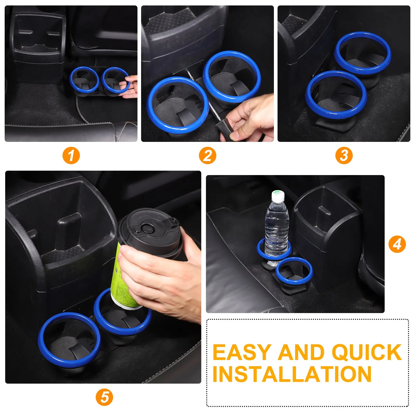 

3 Color Steel Car Armrest Rear Additional Cup Holder Mount For Seat Leon MK2 1P 2008-2012 Double Stand Beverage Botlle Bracket