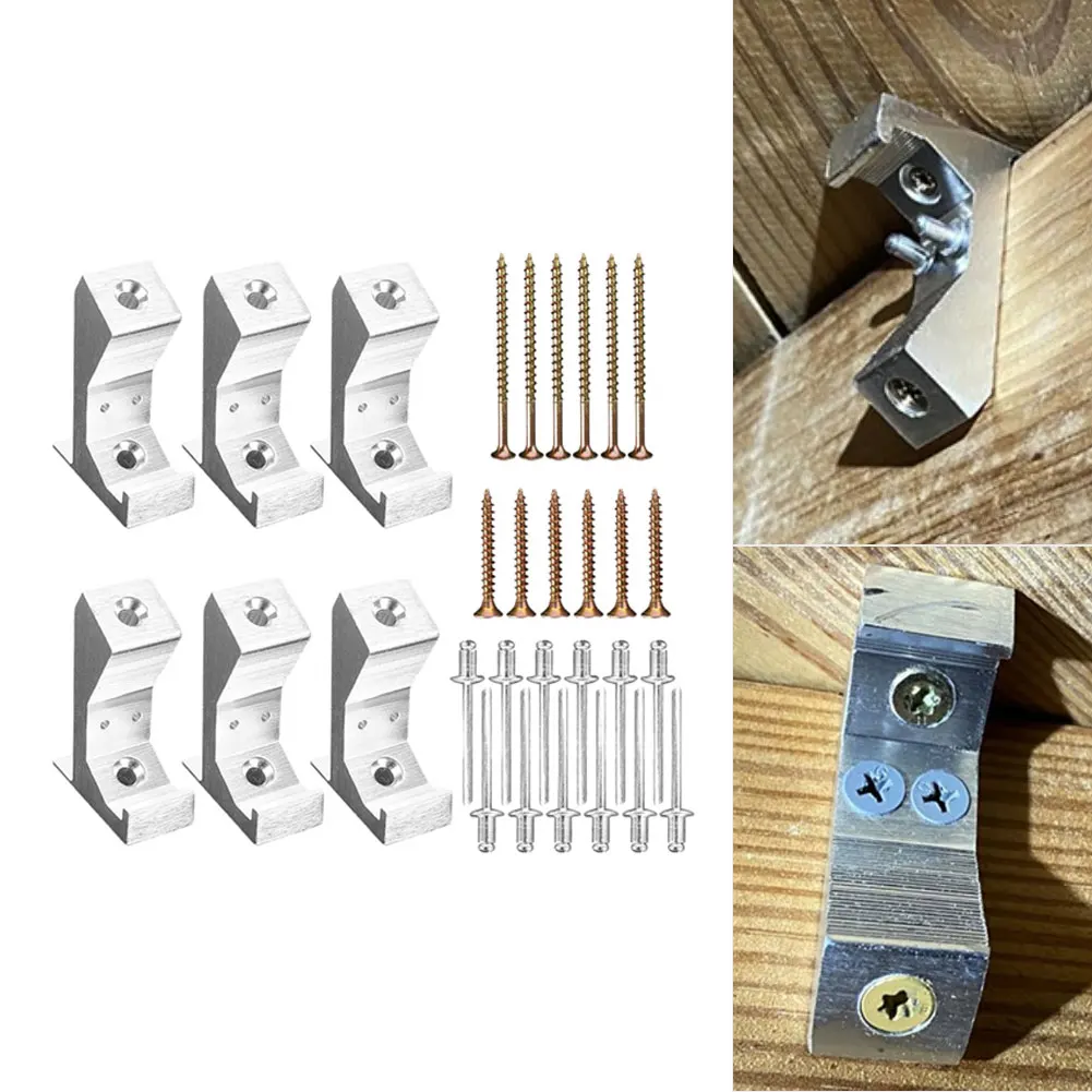 6PCS Squeaky Floor Repair Kit For Home Improvement Aluminum Alloy Brackets For Subfloor Gap Fix With Joists