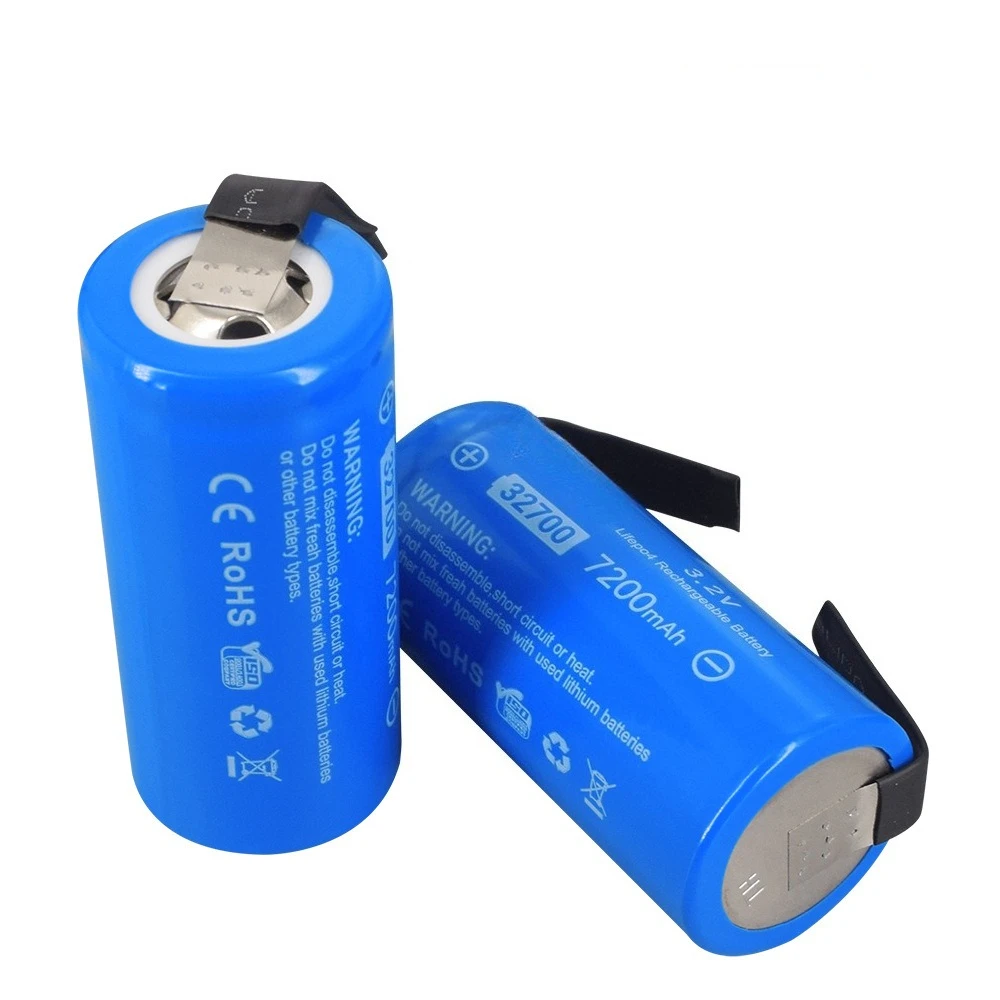 3.2V 7200mAh 32700 Rechargeable LiFePO4 Battery for Flashlight Robot Tool Toys E-bike Street Lamp Energy Storage Batteries