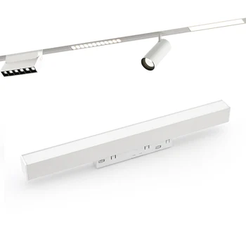 스마트 마그네틱 트랙 조명 화이트 LED 투광 조명, 실내 조명, 호텔 로비 룸 램프, 레일 투광 조명, DC48V