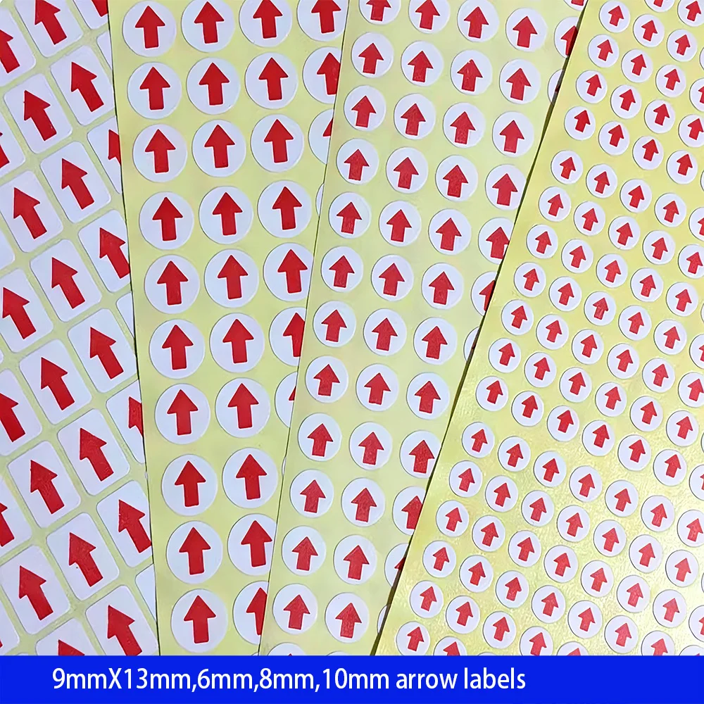 2600pcs Red Arrow Stickers Cut Sheets QC Reject Label for Warehouse Packaging Strong Adhesive Removable Customizable Size