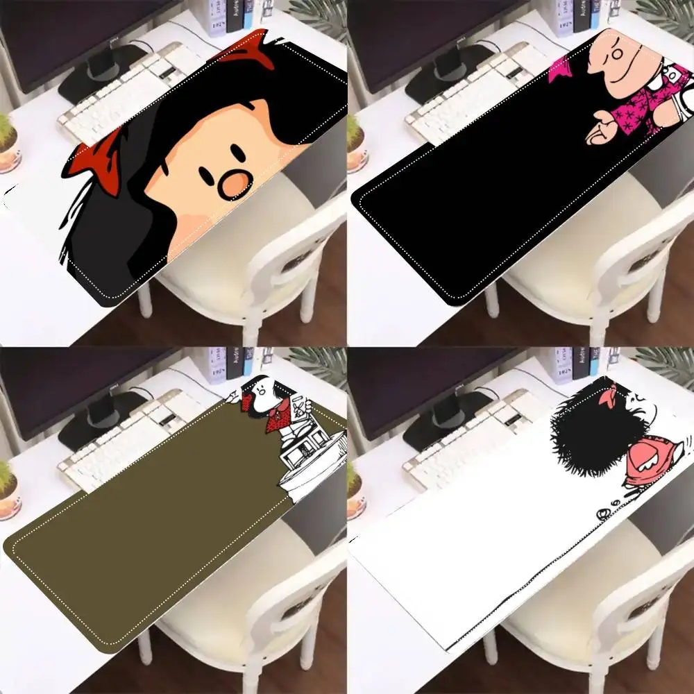M-Mafalda Girl Mousepad Premium Locking Edge Mouse Mat Speed Mouse Pad Ultrafine Surface Desk Mat