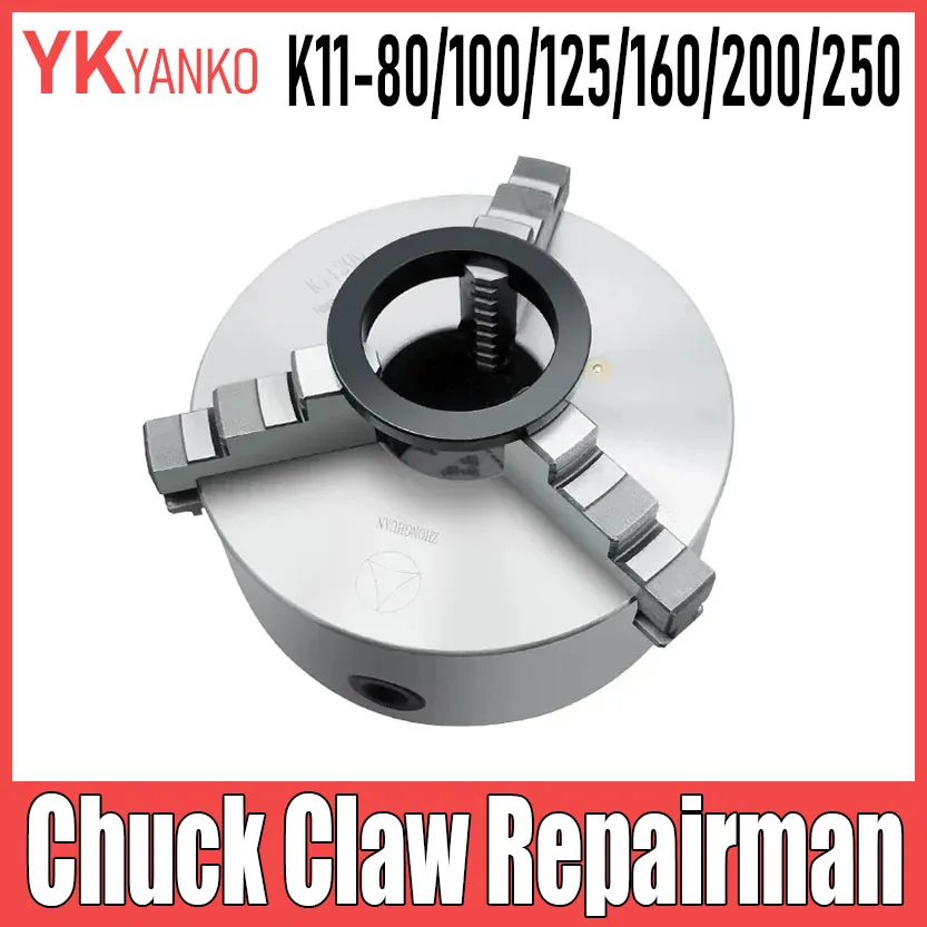 Manual Self Centering Three/Four Claw Chuck Drilling Machine Claw Corrector K11-80/100/125/160/200/250 for Precision Calibration