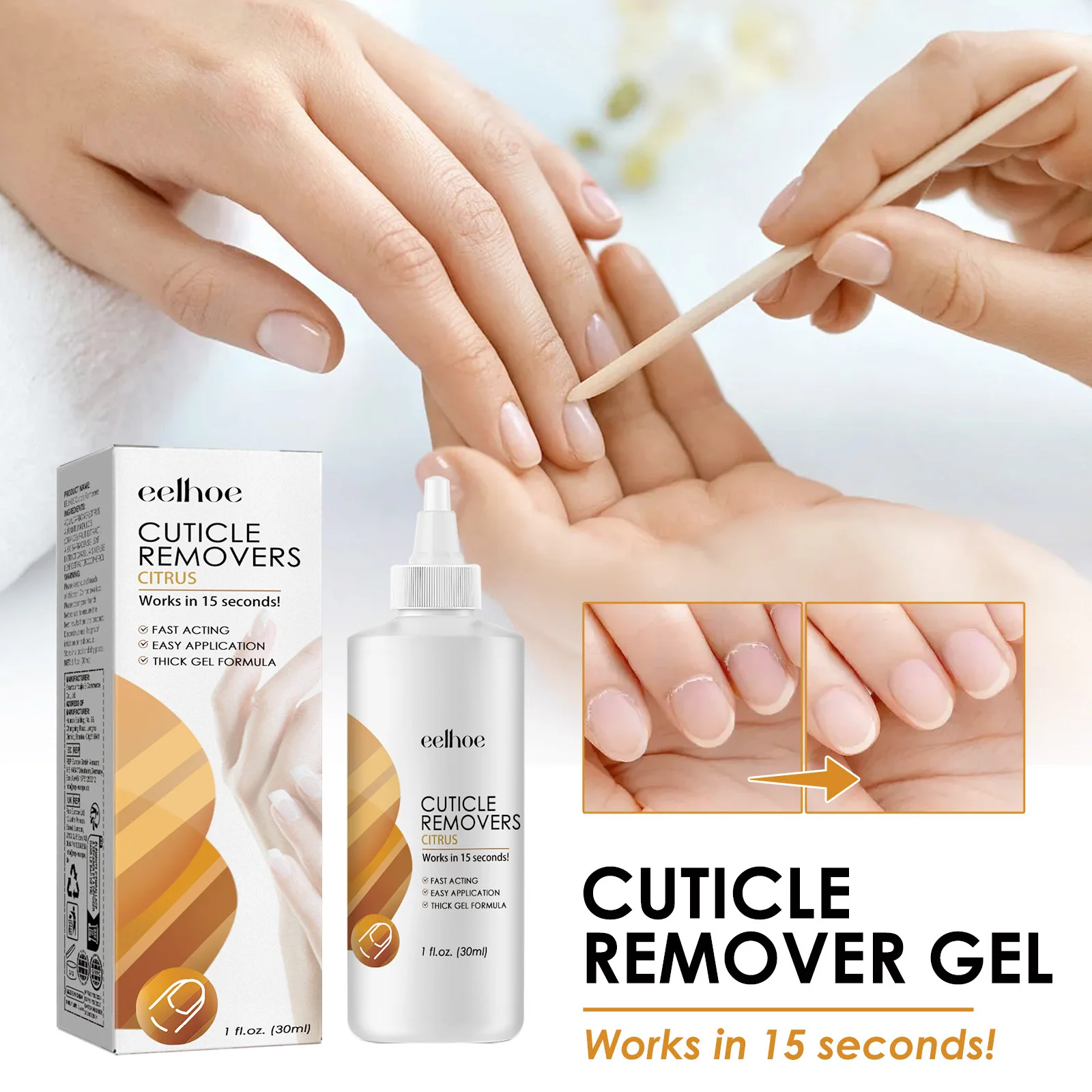 Cuticle Care Gel, Nail Repair, Soften Damaged Nails & Remove Cuticle Dead Skin, Strengthen Brittle Nails for Manicure Pedicure view 3