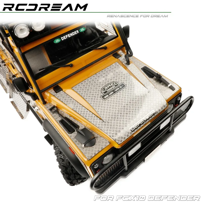 RC Car Hood/Side Skirt Skid Plate Metal Folding Side Window Net Flip-Out Table for 1/10 RC Crawler FMS FCX10 Camel Defender - view 6
