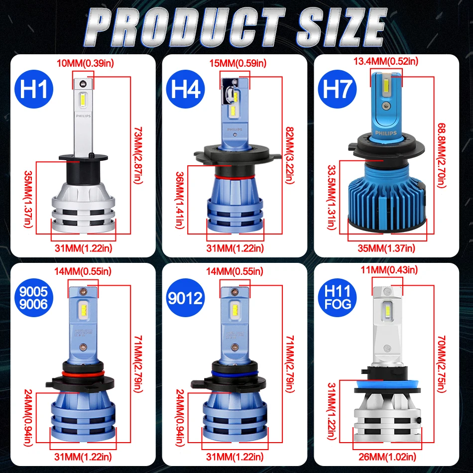 فيليبس Ultinon Pro3102 H1 H4 H7 H11 HB3 9005 HB4 9006 HIR2 9012 LED سيارة رئيس ضوء 6000K مشرق الأبيض الأصلي LED مصابيح الضباب