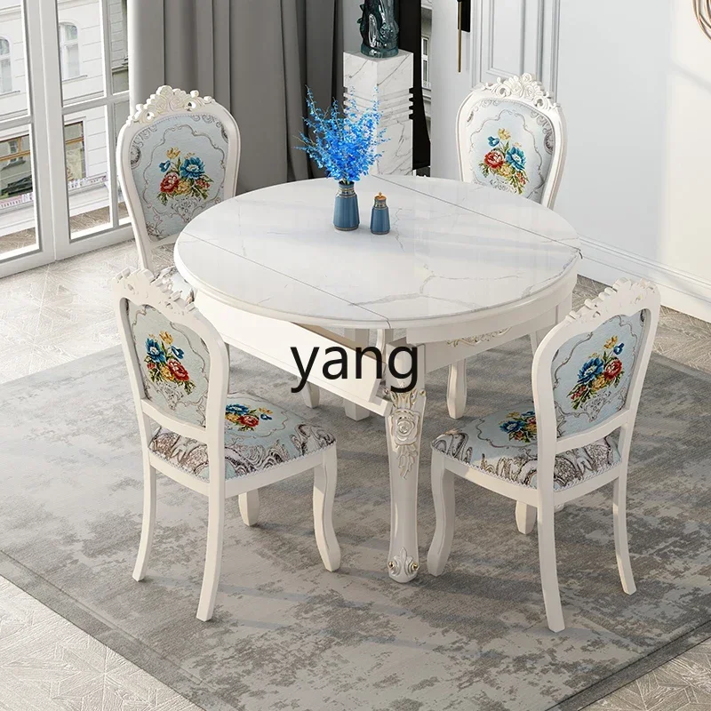 CX square and round dual-purpose simple retractable solid wood dining table household small apartment