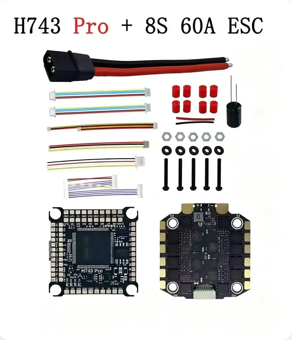 TopessH743 Pro Flight Controller Bluejay 4-in-1 60A/70A ESC 3-8S Lipo Stack/Flytower For Remote Control FPV Racing Drone Quadcop