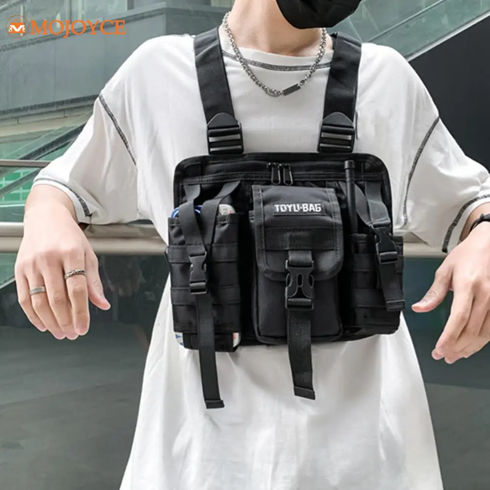 Unisex Travel Chest Pack Functional Solid Molle Shoulder Bag Fashion Hip Hop Vest Bag Oxford Cloth Multiple Pockets Rig Bag 2024