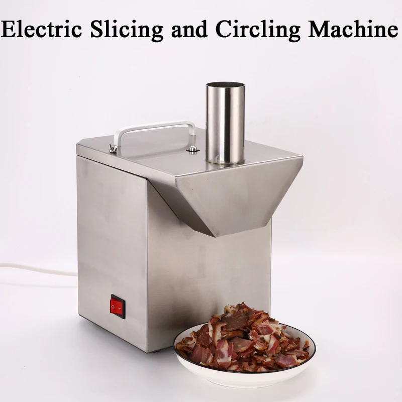 PBOBP Commercial Multifunctional Automatic Electric Slicer Direct and Oblique Cutting Sausage Pepper Bacon Fruit and Vegetable