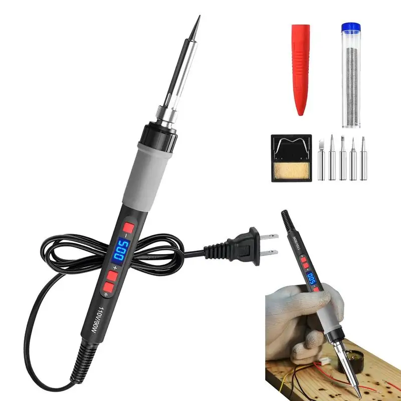 Soldering Iron Kit 90W Soldering Welding Iron Kit Adjustable Temperature LCD Digital Portable Soldering Kit For Enthusiast