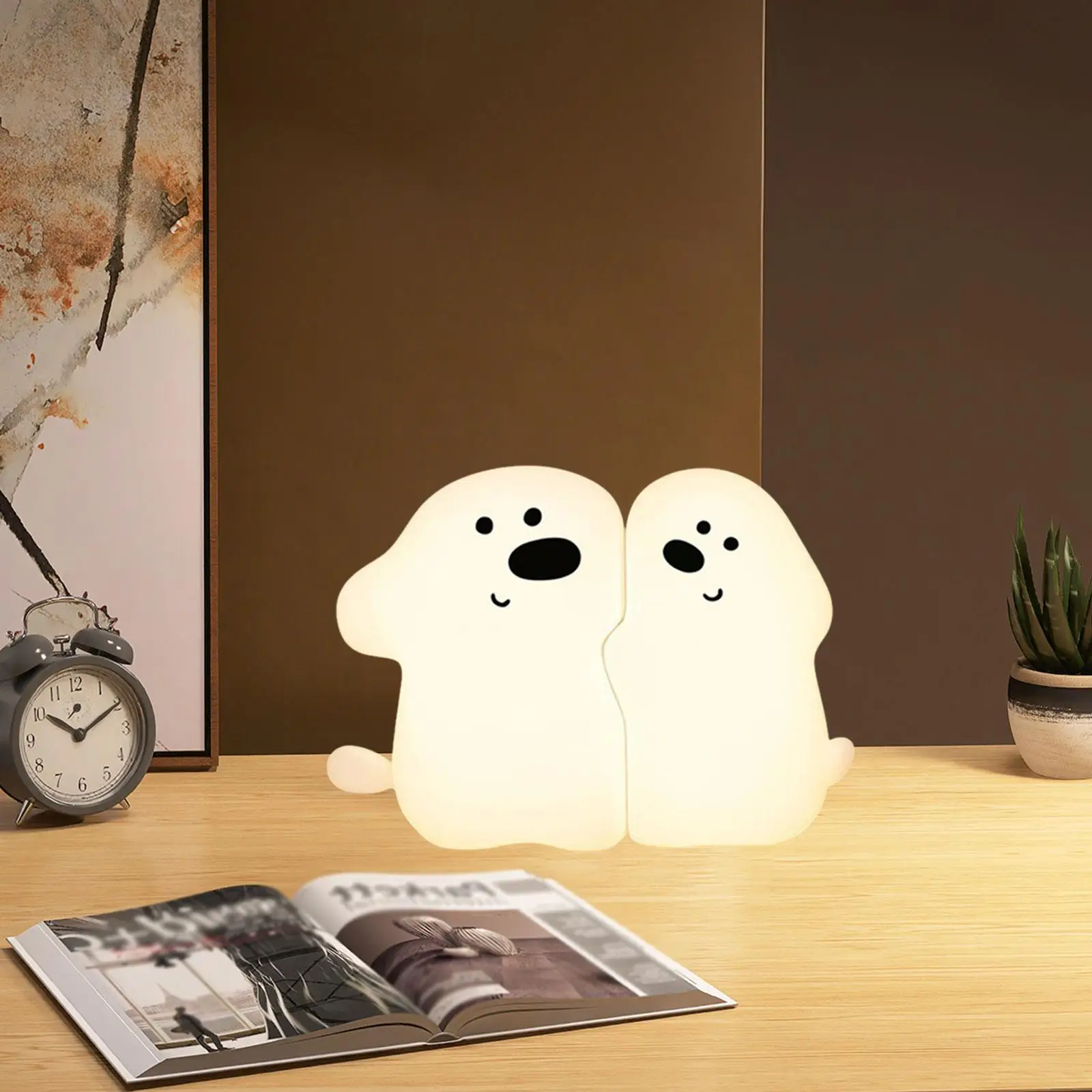 Puppy Night Light Rechargeable Brightness Adjustable Dimmable Gifts Bedside Lamp for Bedside Nursery Boys Girls Desk Bedroom