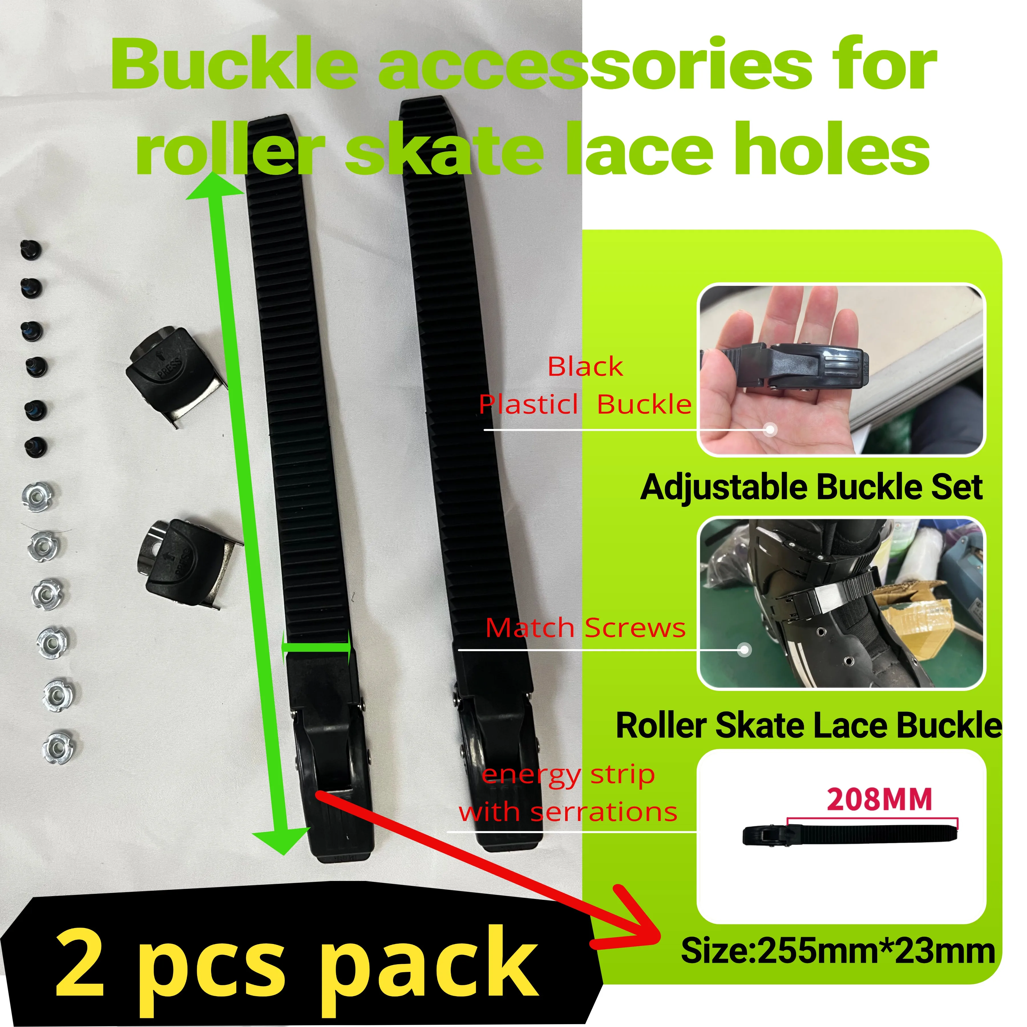 BKU 2 مجموعات أربطة الحذاء التزلج على الجليد مضمنة حزام التزلج مشبك مع مسامير المشبك أحذية التزلج استبدال الملحقات