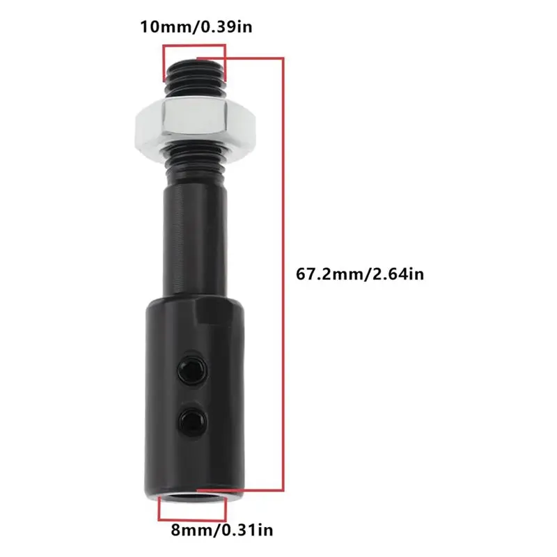 A03F-8PCS Bench Grinder Extension Shaft Arbor Extender 8Mm To 10Mm With Wrench And Washer For Polisher Sander