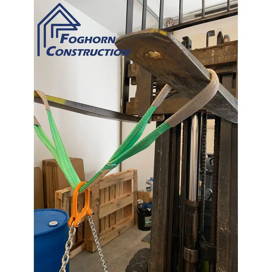 

Gallon Drum Lifting Chain Hoist with 1 Ton Capacity Webbing Sling Included for Extra Attachment Options Forklift, Crane, Jib Boo