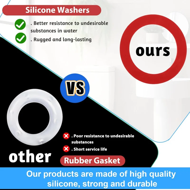 قطعتان من مانسفيلد، أجزاء حشية المرحاض من مادة السيليكون المطورة 210 و211 (أحمر) #5