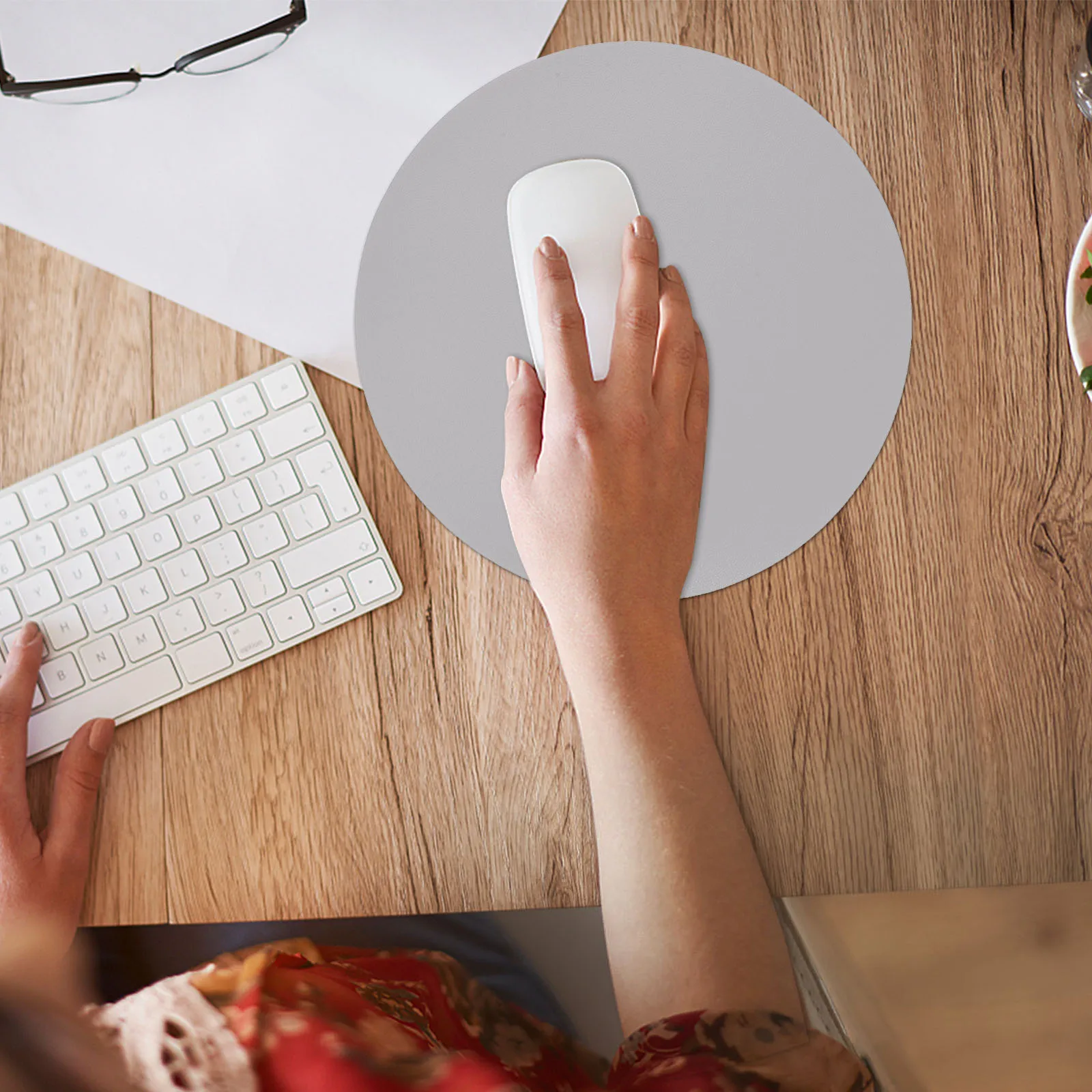 

2 Pcs Non-slip Mouse Pad Anti-slip Pads Round Portable Mousepad Coaster Rubber Lightweight Scratch-resistant