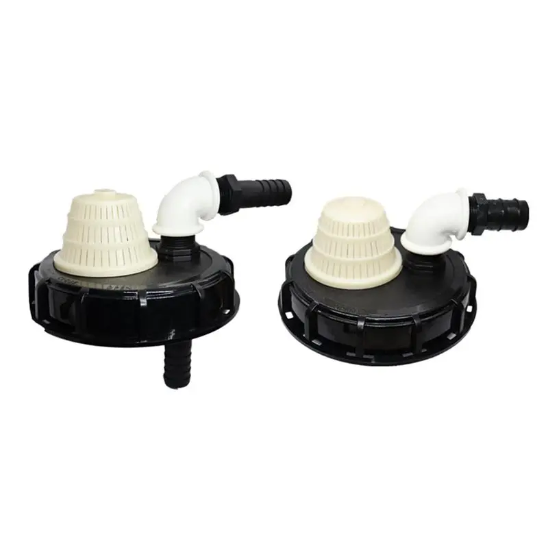 A93E-IBC Tank Adapter Lid With Output& Suction Set For Pump- Water Tight Ventilation Tube Included