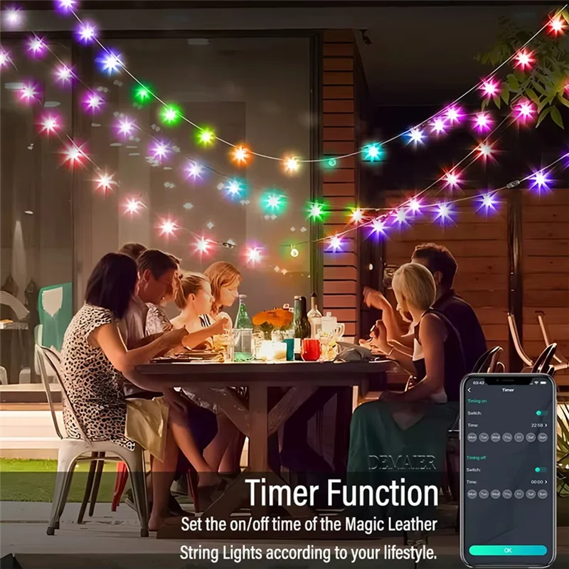 

ABBO-Pixels RGB Fairy String USB Music Dream Color Light USB DC5V Рождественская светодиодная гирлянда Украшение для свадьбы, дня рождения и вечеринки
