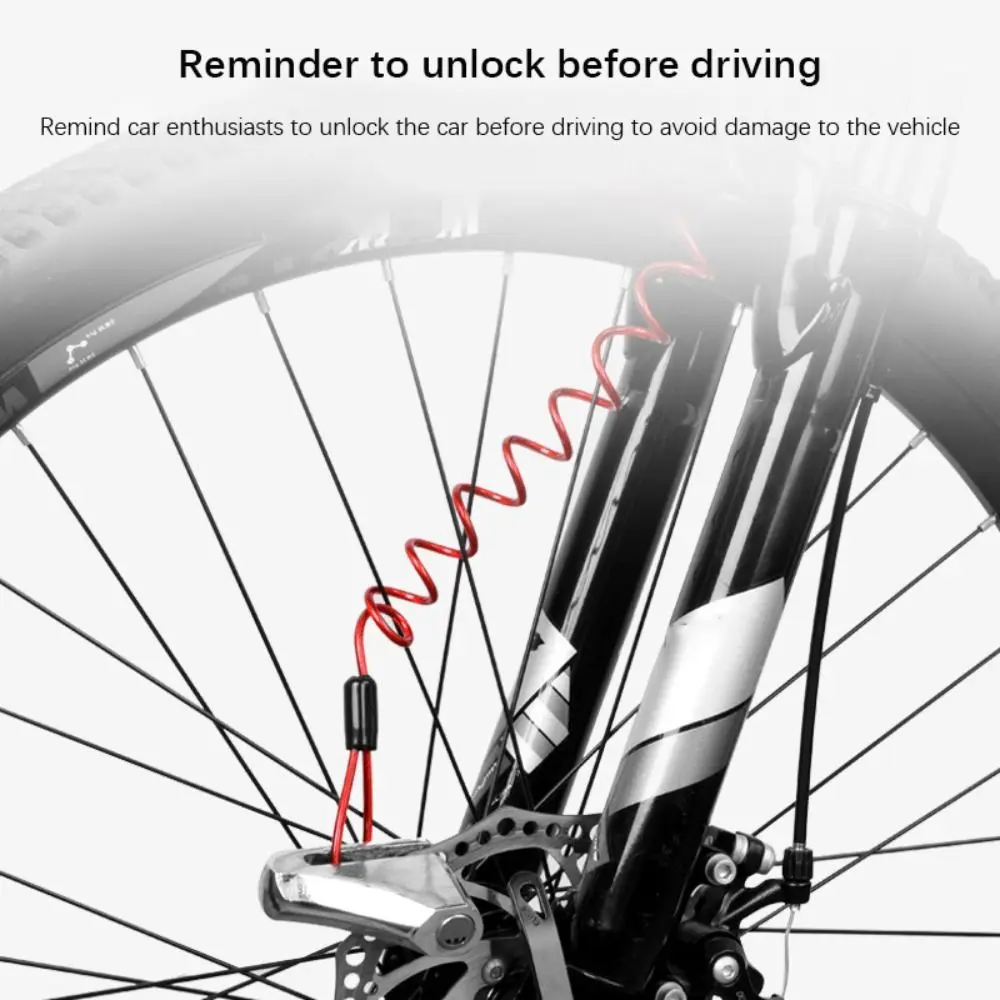 

120cm Disc Lock Reminder Cable PVC+Steel Wire Waterproof Lock Anti-Theft Rope Security Reminder Disc Lock Spring Cable Vehicle