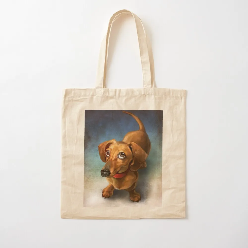 

Dachshund Dog cute Portrait Art Tote Bag shopper bag women shopping trolley bag Canvas Tote