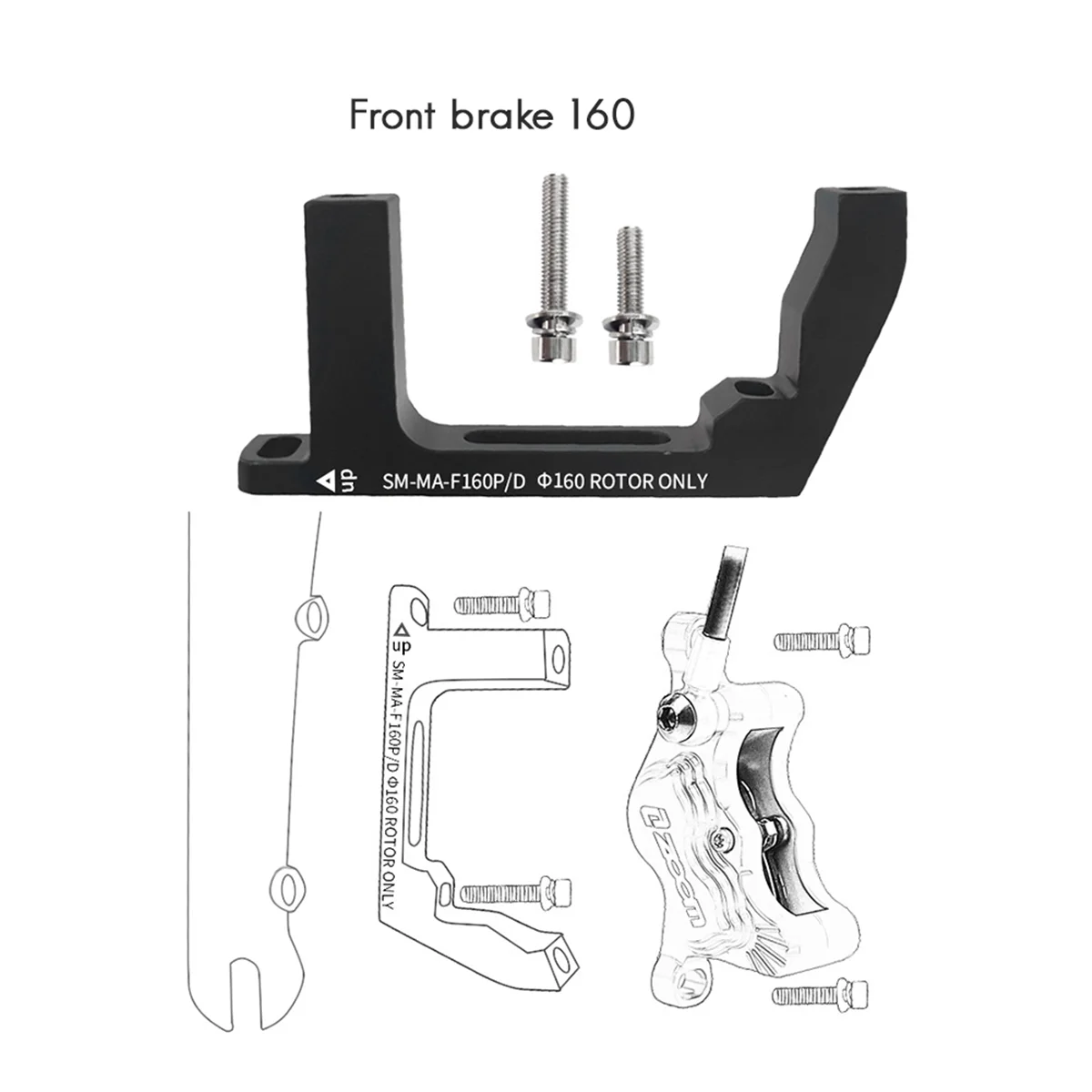 AUU-ディスク ブレーキ マウント アダプター 超軽量 フラット インストール PM/IS コンバーター 自転車アクセサリー ローター交換ブラケット フロント