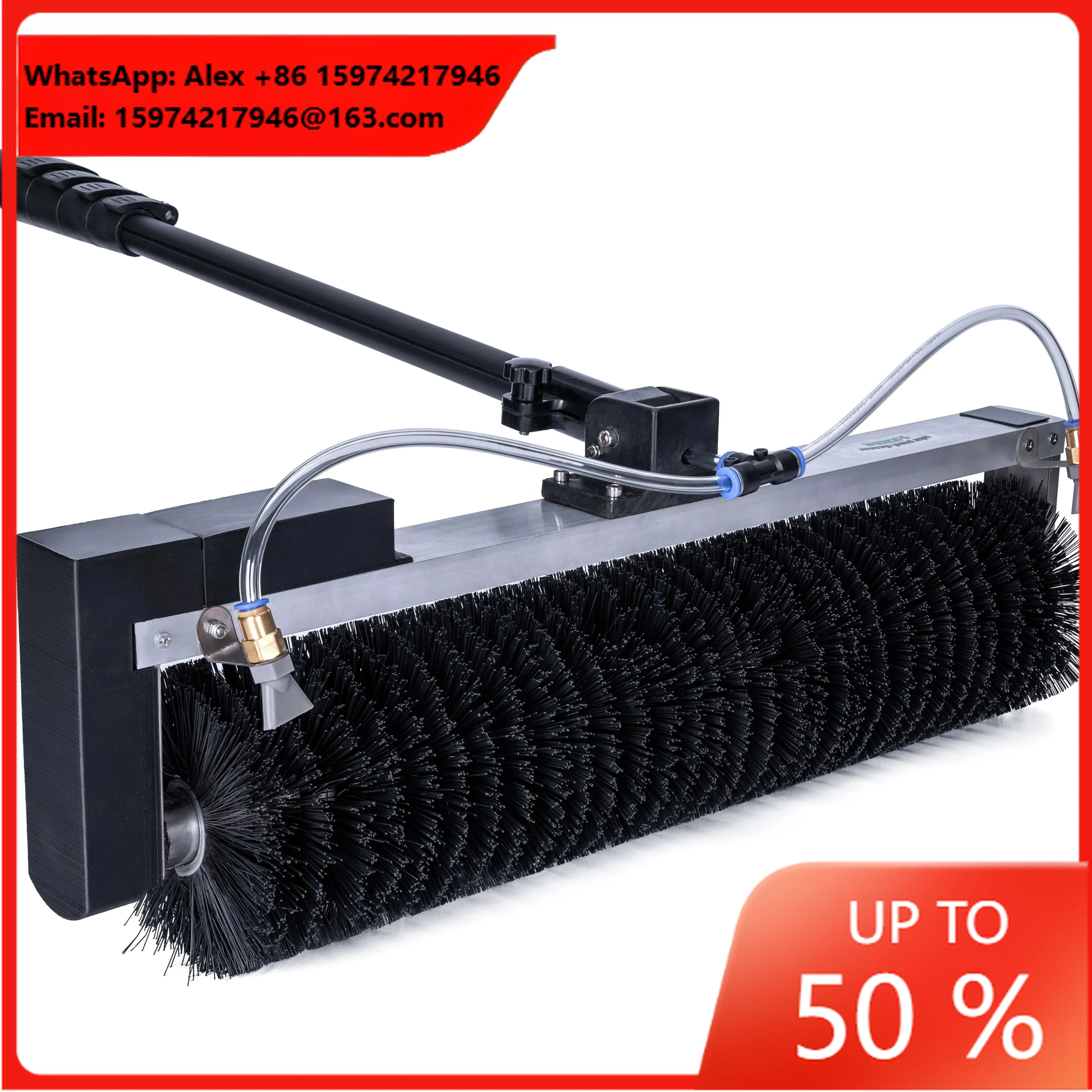 Roller Solar Brush Manual Telescopic Rod Brushless Motor Rotary Cleaning Brush 3.5-7.5m Adjustable For Solar Panels Outdoor Use