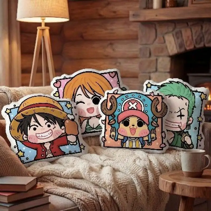 Almohada de Anime One Piece con diseño de Luffy, almohada de protección para la cintura, cojín suave original de Chopper, almohada de peluche de Zoro, almohada para abrazar, regalo