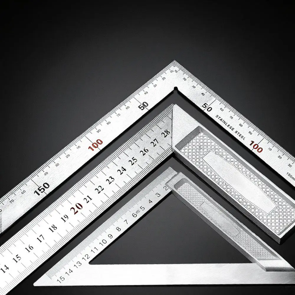 Stainless Steel L Shaped Square Ruler Ninety Degree Measuring Tool Precision Layout Gauge For Woodworking Construction