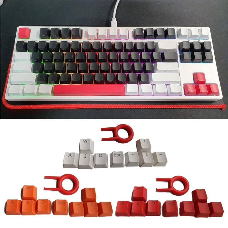 Backlit Keyboard Keycaps Fit for Cherry MX Switches WASD/ESC/Direction for Key Cap 9 Pcs Mechanical Gaming Keyboard for