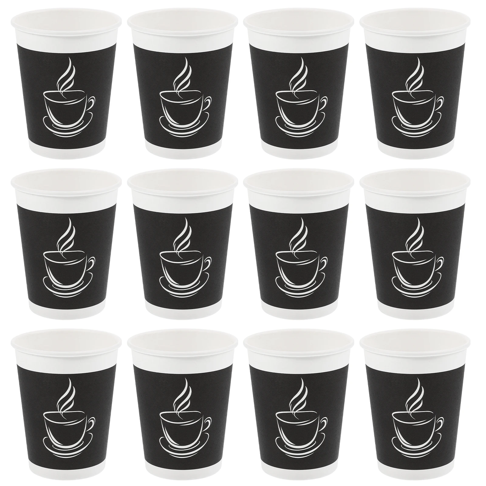 

50pcs 9oz Coffee Paper Lid Disposable Cups Hot Drink Cups for Takeout Bulk Pack Kitchen Bar Supplies