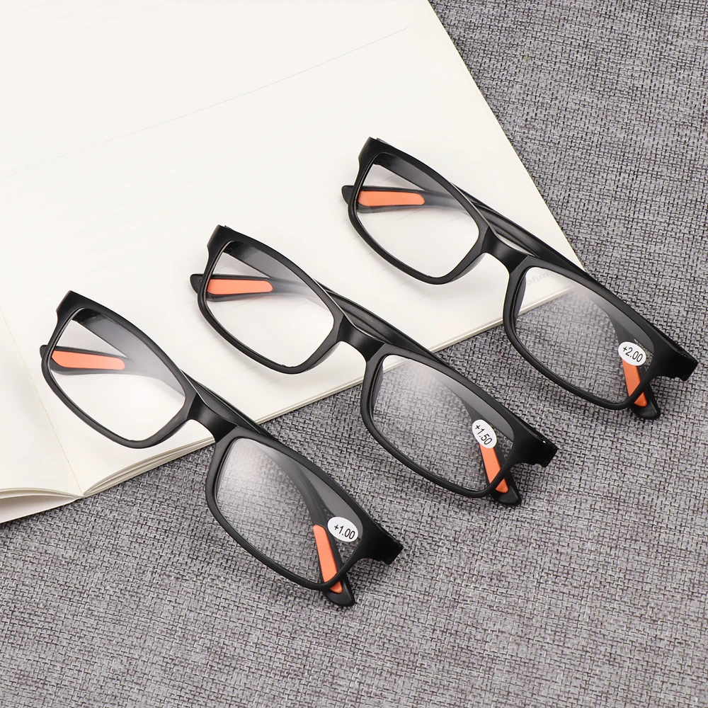 1Pc +1.00~+4.0 Diopter Unisex Black Reading Glasses Flexible Eyeglasses Portable Vision Care Ultra Light Magnifying Eye Wear