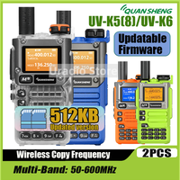 2PCS Quansheng UV-K5(8) Walkie Talkie UV-K6 512KB Big Storage UV-K58 Type-C NOAA Wireless Frequency Ham Radio Upgrade Of UV-K5