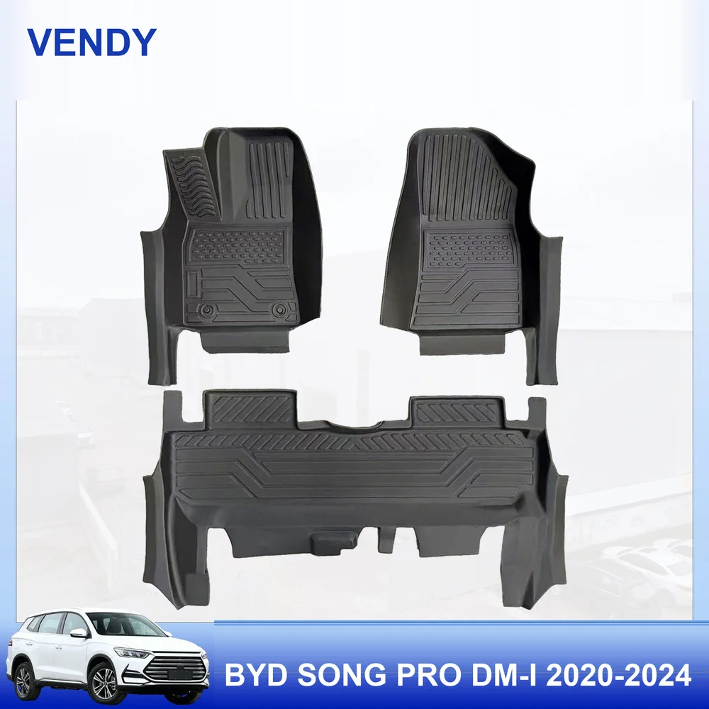 TPE Car Floor Mats Custom Fit for BYD Song Pro DM-i 2020-2024 Left Hand Drive Full Set All Weather Waterproof Easy to Clean