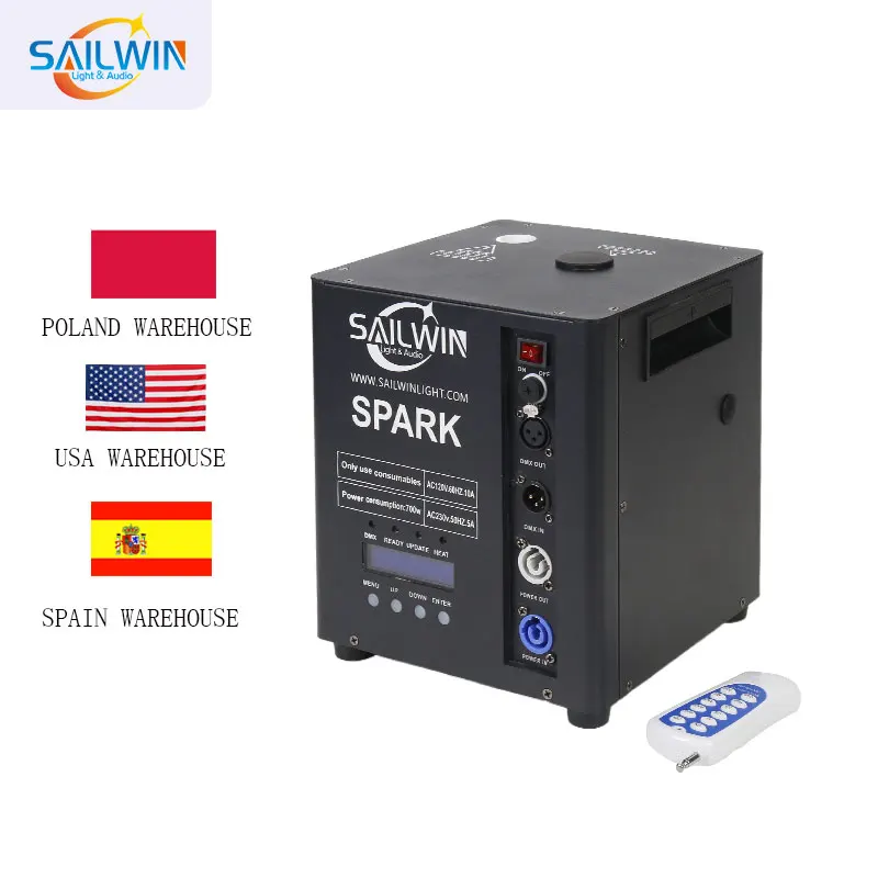 Sailwin eu stock 500w kalt dmx512 funken maschine mit fernbedienung pyro bühne special effects für event party ti pulvers taub