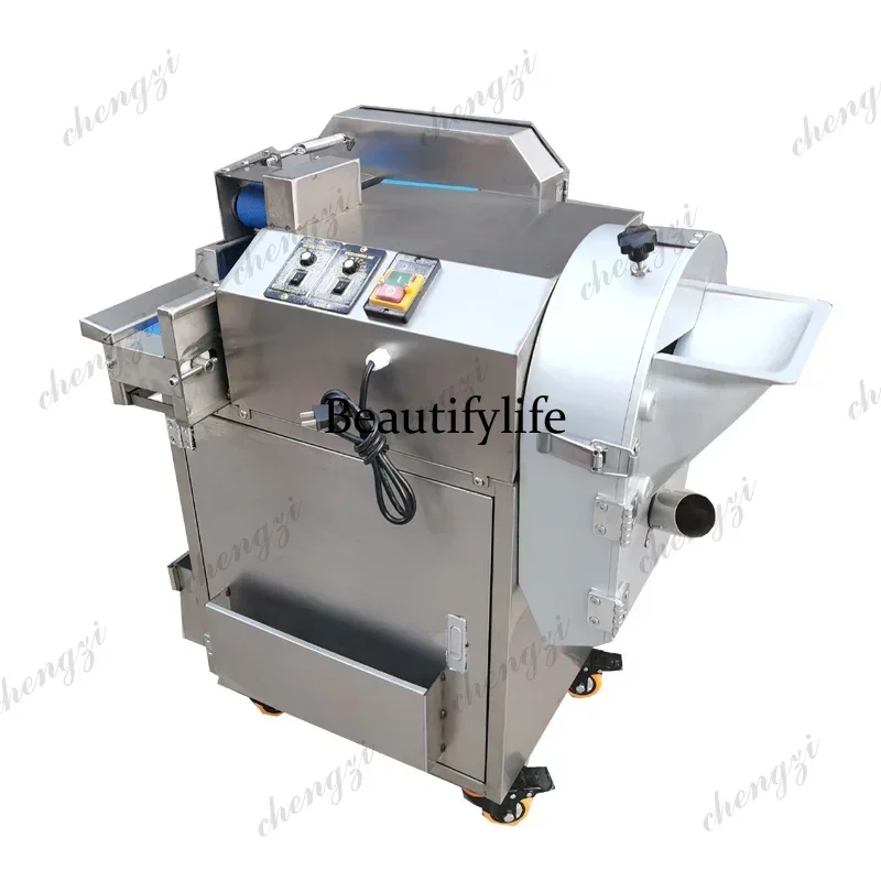 AB AB02  Double Head Double Frequency Conversion Vegetable Cutting Machine For Vegetable Shredding Slicing Dicing Machine