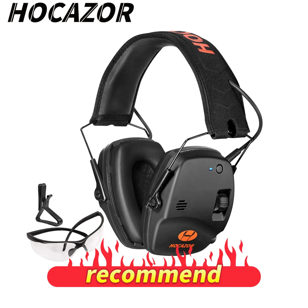 HOCAZOR Shooting Electronic Earmuffs Bluetooth Active Hearing Protection Noise Reduction Headphones for Hunting Protector