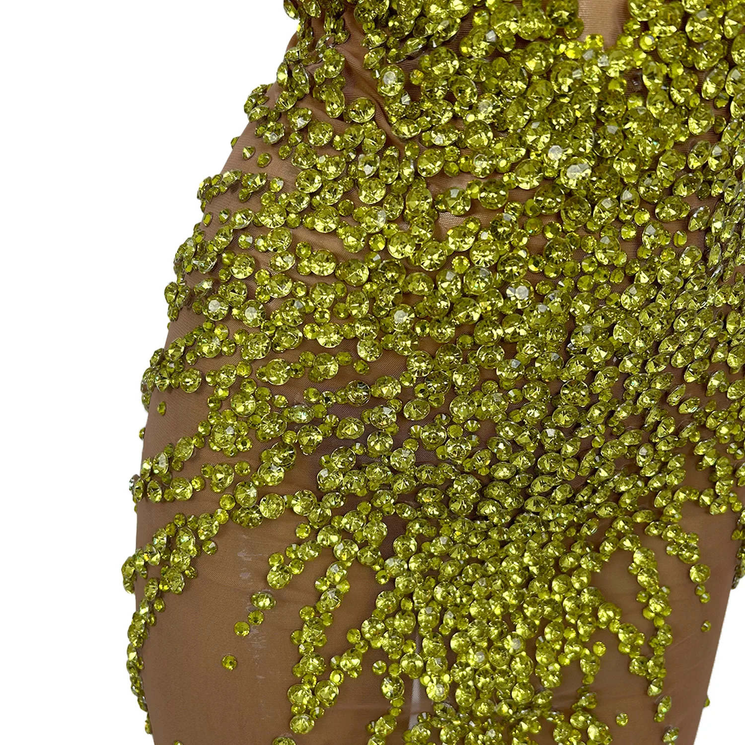 女性用ナイトクラブ ホットガールズ ステージパフォーマンス ミニドレス イベントパーティー スキニーメッシュドレス キラキラ光るラインストーン ラグジュアリー プロム シックドレス