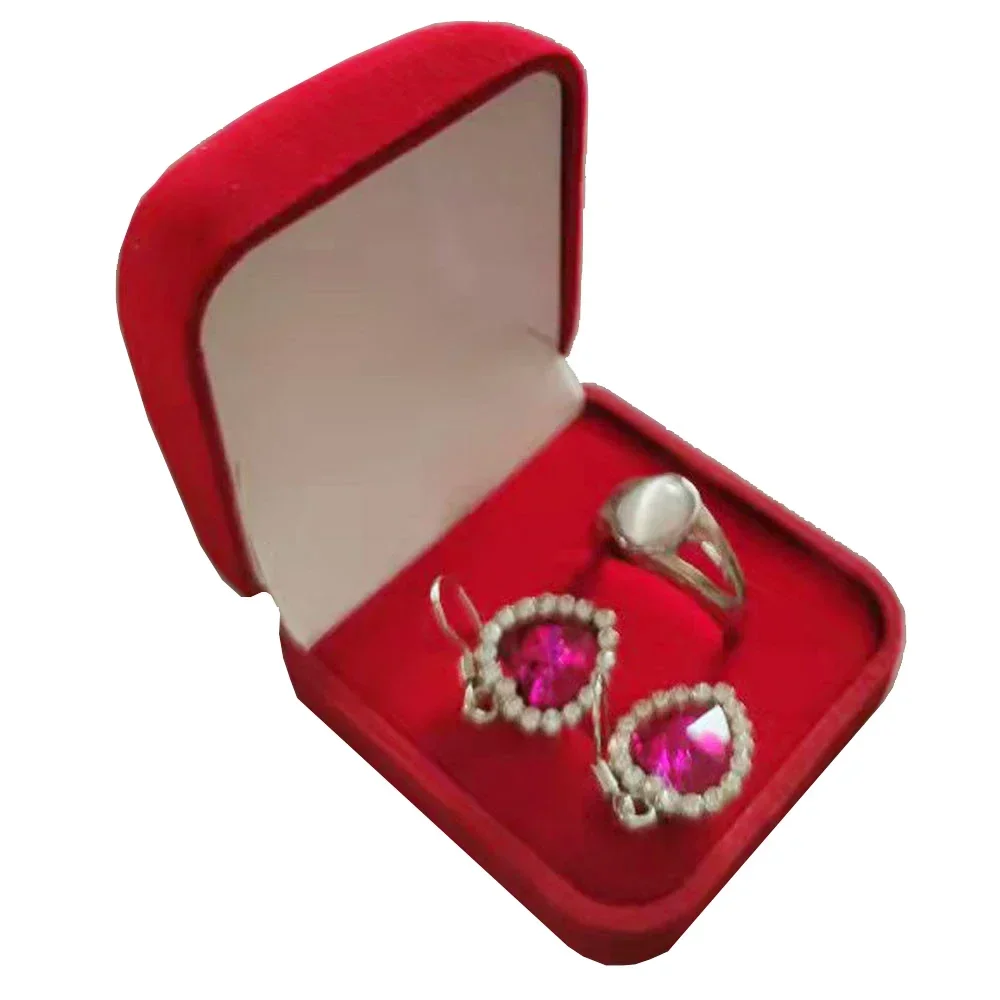 Sale Velvet Ring Storage Box Wedding Jewelry Ring Earrings Display Holder Engagement Ring Case Stud Organizer Packaging Gift Box