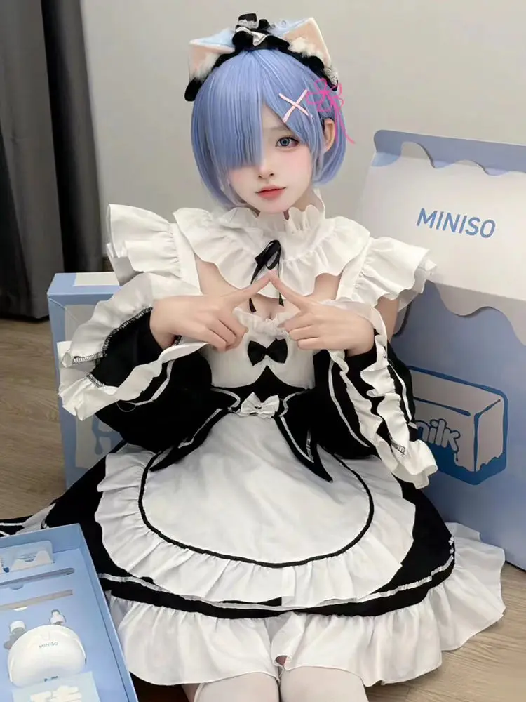 

Японское платье горничной Kawaii Lolita Y2K, костюмы для косплея, вечерние костюмы горничной для ролевых игр, сценический женский костюм, милая униформа