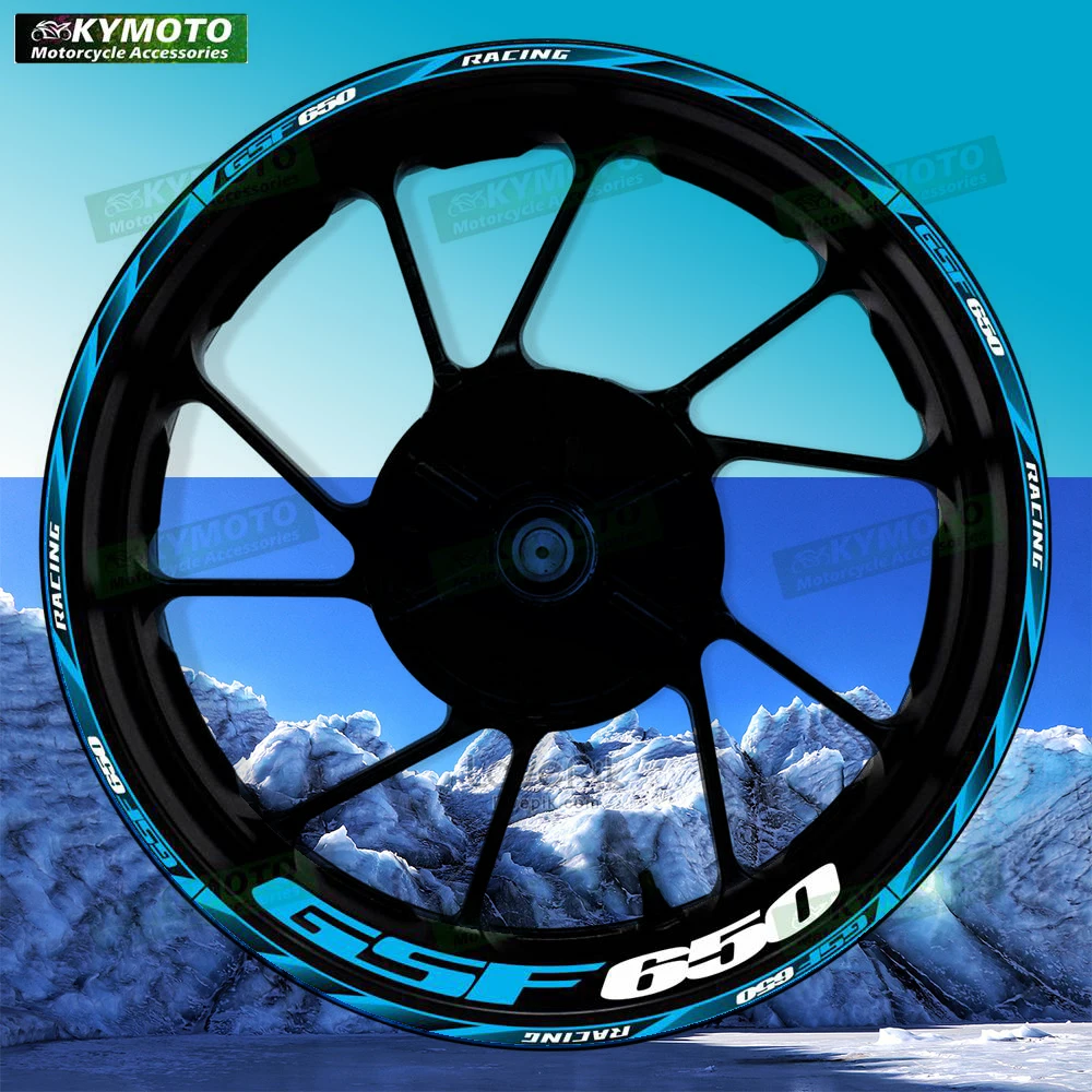 For GSF650 GSF 650 motorcycle accessories 17 inch front and rear wheel decals fairing hub rim reflective stickers decoration
