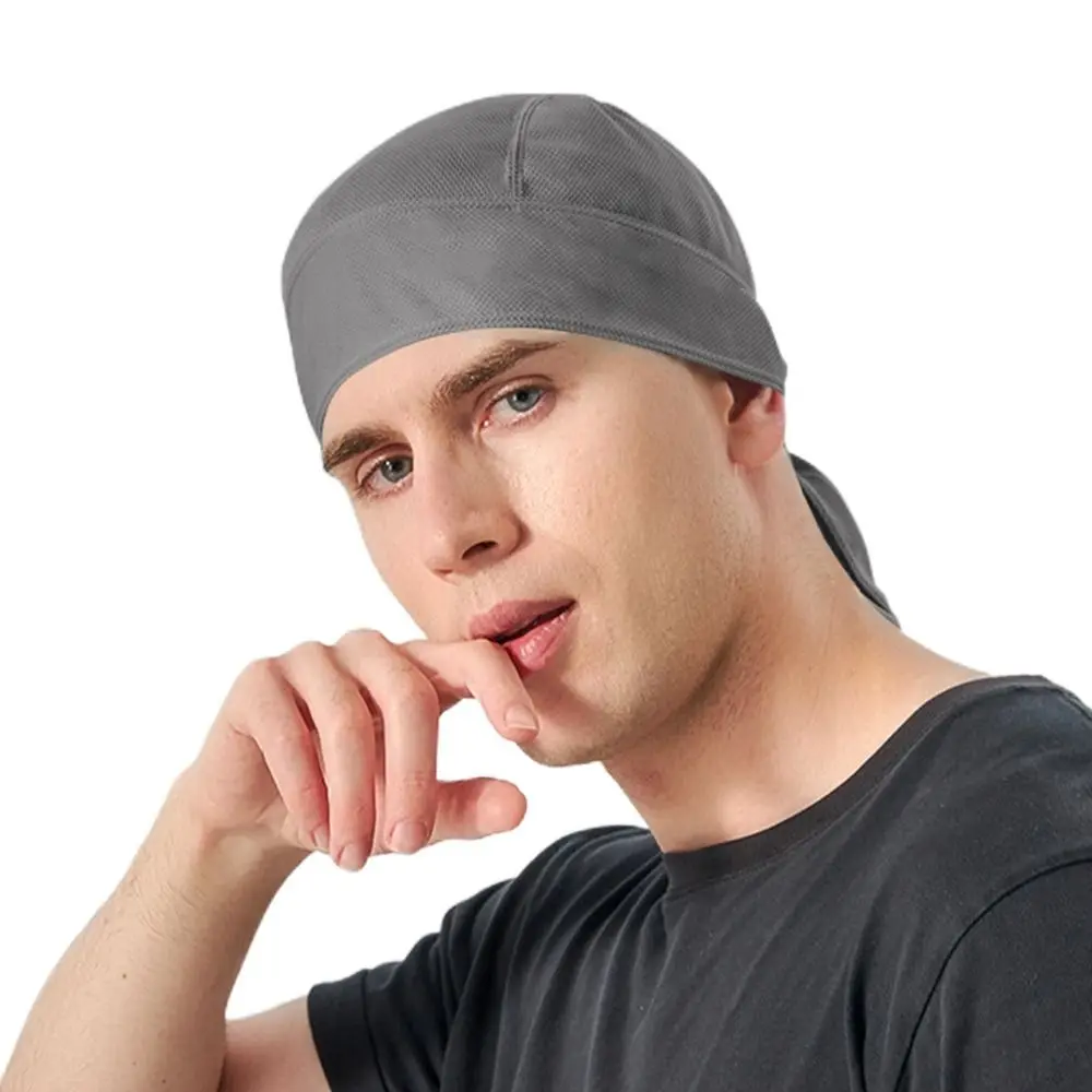 Elasticity Riding Mesh Durag Fashion Sweat-wicking Quick-dry Pirate Hat Headband Cosplay Beanie Motorcycling