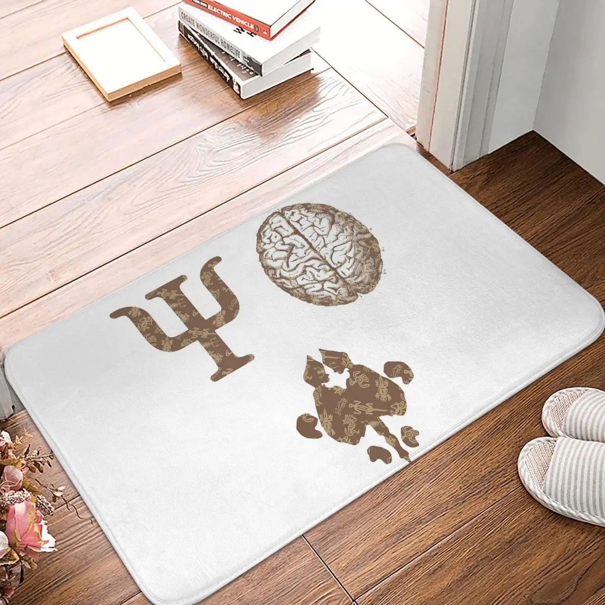 Psychology Symbol Greek Letter Psi Brain Rorschach Test Mesoamerican Aztec Non-slip Doormat Floor Mat Carpet Rug Footpad Mats