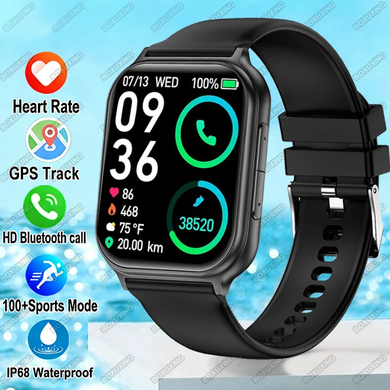 Nuevos relojes inteligentes con batería de 700 mAh para deportes al aire libre, fitness, hombres y mujeres, ritmo cardíaco, seguimiento GPS, IP68, resistente al agua, llamadas por Bluetooth, reloj inteligente