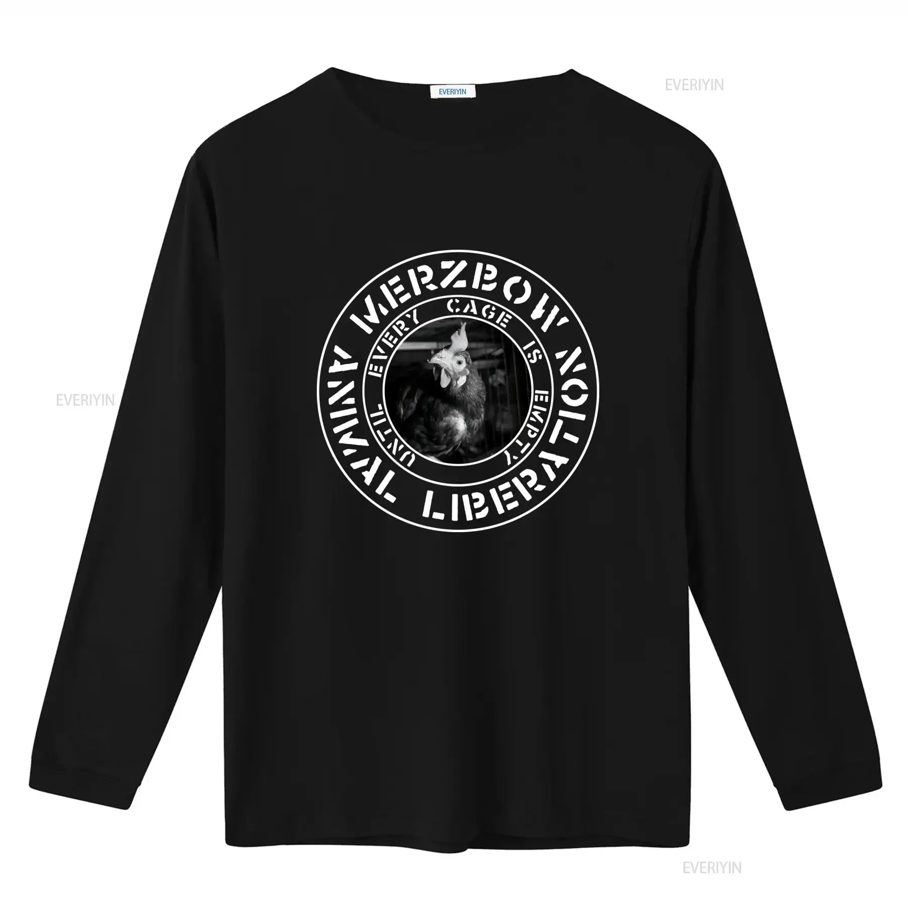 Merzbow Chicken Cage Print T Shirt Every Is Empty Liberation Theme vintage Washed graphic Top For Everyday Wear Stretched homme