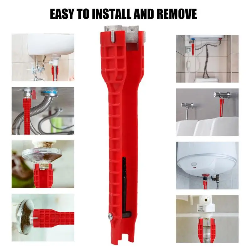 

Faucet And Sink Installer Tool Plumbing Wrench Installer Water Pipe Puller Sink Wrench 14 In 1 Sink Faucet Wrench