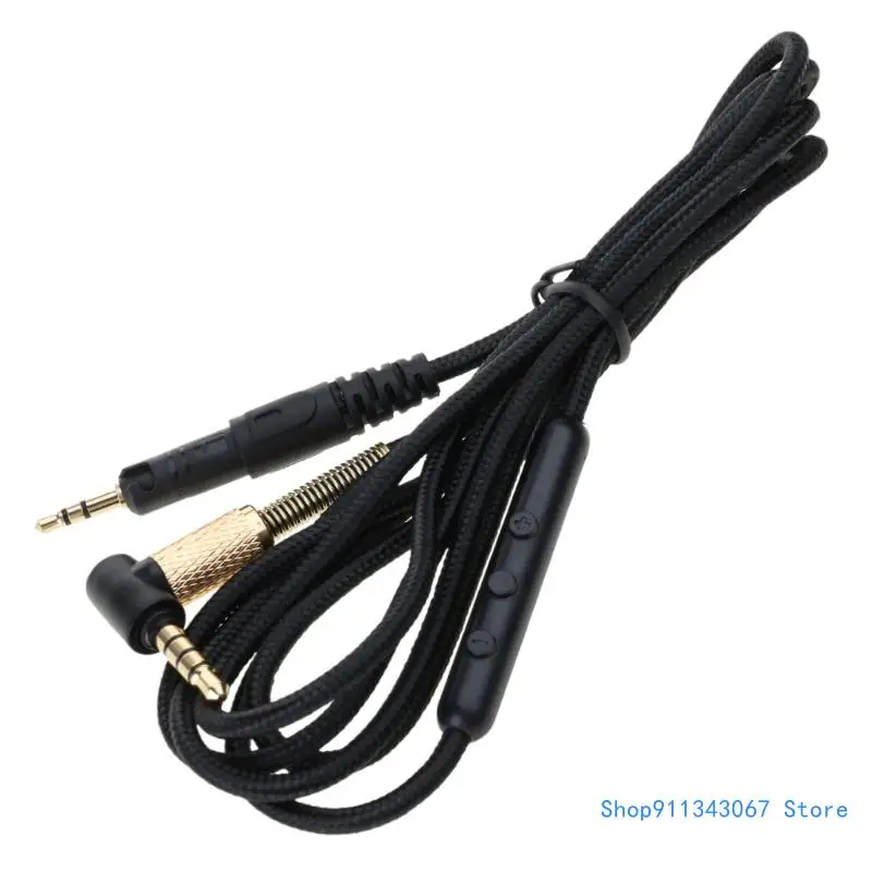 Heavy-Duty Nylon-Braided Earphone Wire with In-line ControlsCompatible with ATH M50X/M40X/M70X Drop shipping