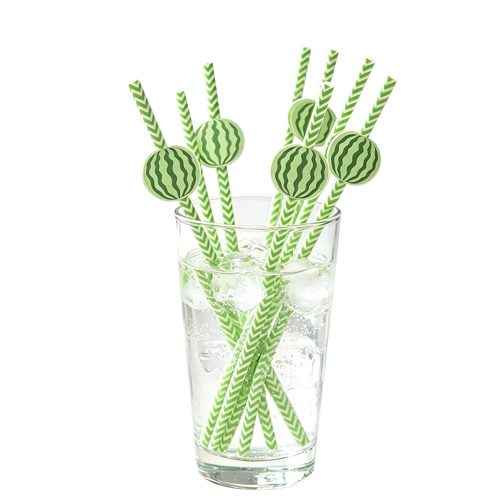 Wassermelonen-Geschirr, Kindergeburtstag, Party, Pappteller, Servietten, Strohhalme, Tassen, Dekorationen, Sommer-Partys mit Wassermelonenmotiv – Detail 2